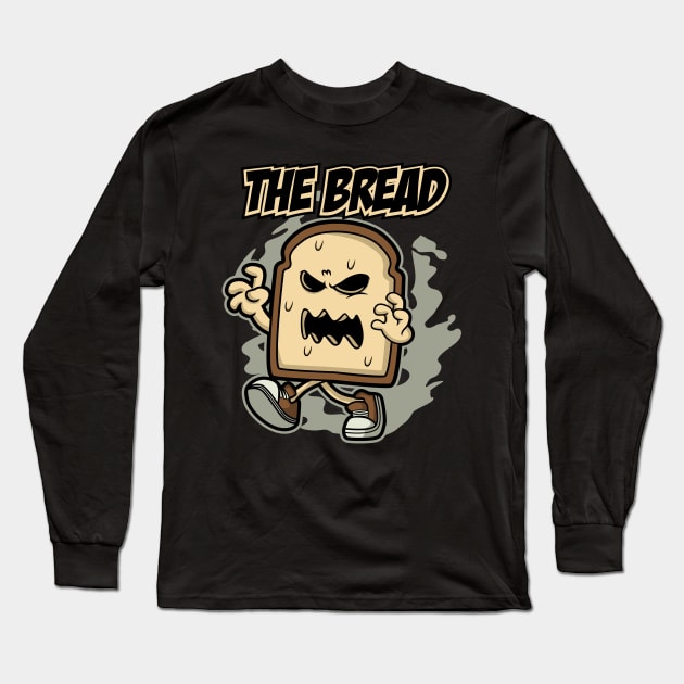 BREAD ZOMBIE CARTOON Long Sleeve T-Shirt by beanbeardy